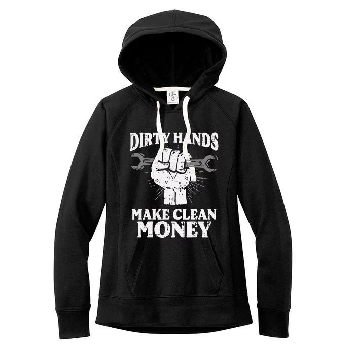 Dirty Hands Make Car Auto Garage Mechanic Women's Fleece Hoodie