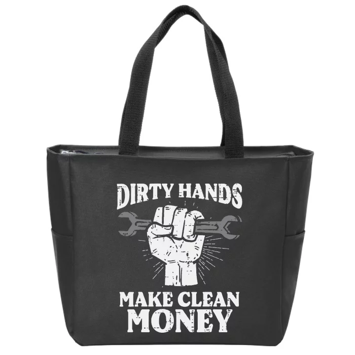 Dirty Hands Make Car Auto Garage Mechanic Zip Tote Bag