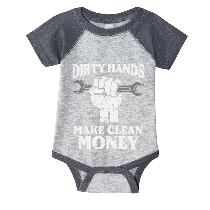 Dirty Hands Make Car Auto Garage Mechanic Infant Baby Jersey Bodysuit