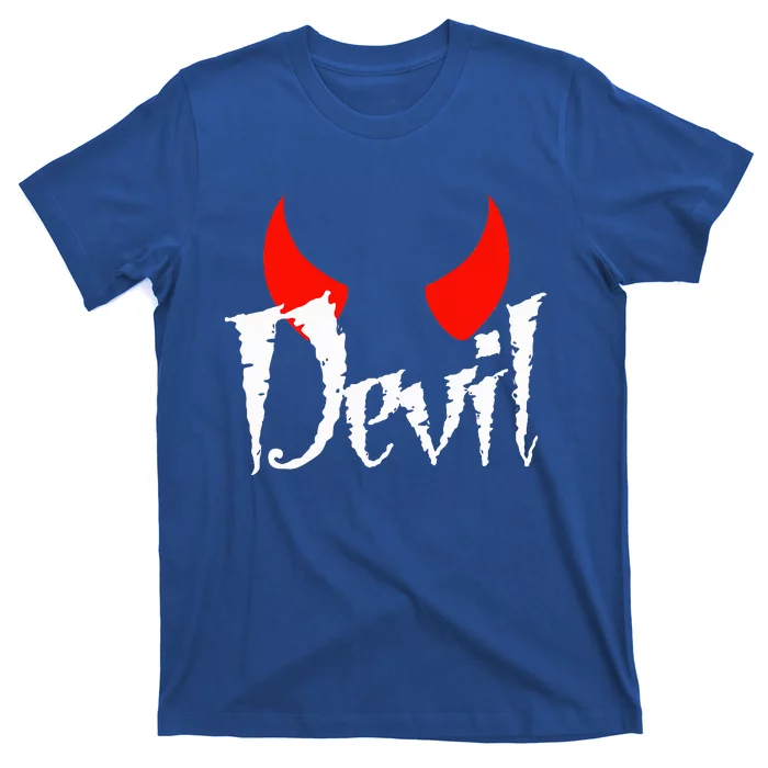 Devil Halloween Matching Couple Girlfriend T-Shirt