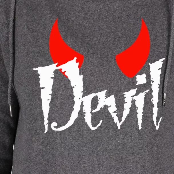 Devil Halloween Matching Couple Girlfriend Womens Funnel Neck Pullover Hood