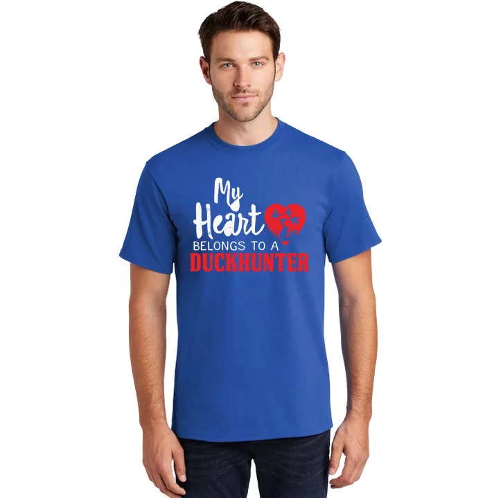 Duck Hunting My Heart Belongs To A Duckhunter Gift Wife Mom Gift Tall T-Shirt