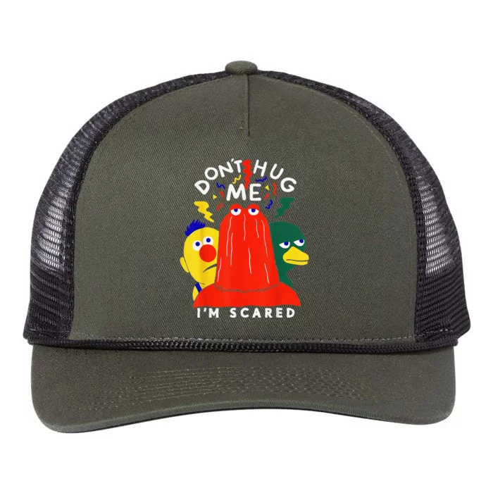 Don't Hug Me I'm Scareds Funny Saying Sarcasm Retro Rope Trucker Hat Cap