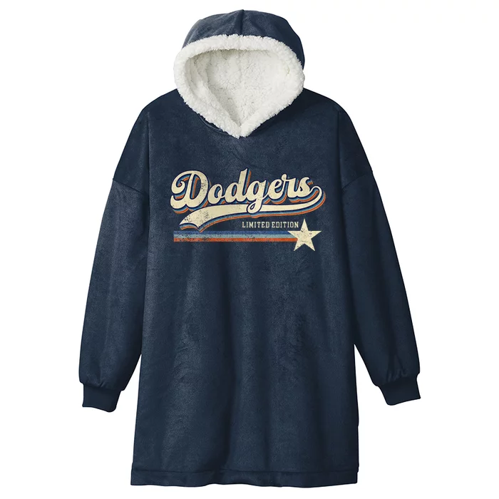 Dodgers Heart Name Hooded Wearable Blanket