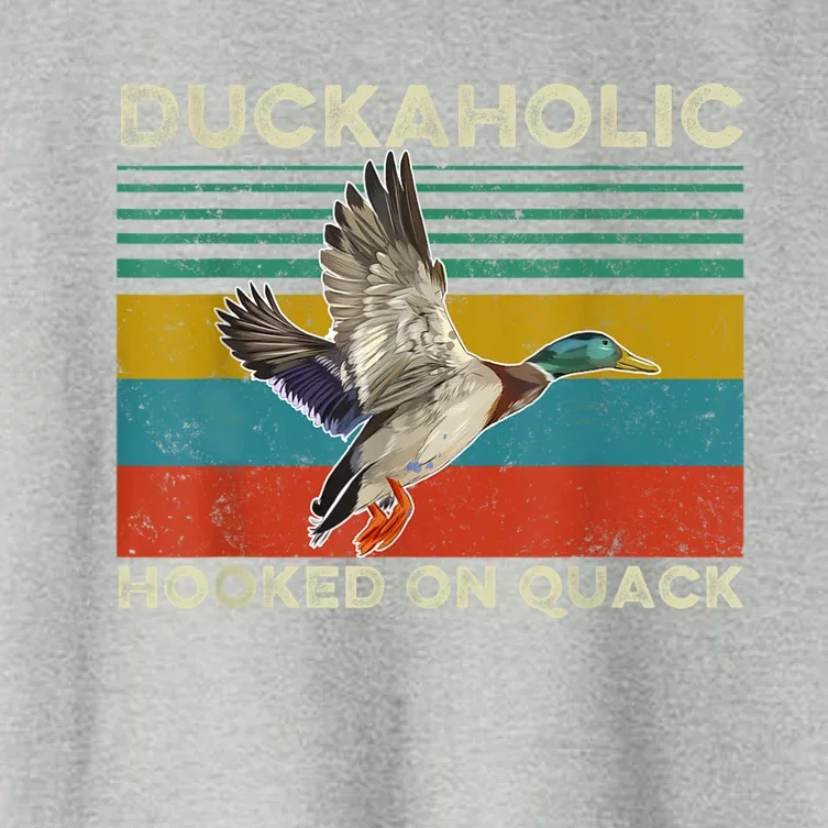 Duckaholic Hooked On Quack Funny Duck Hunting Hunter Gift Women's Crop Top Tee