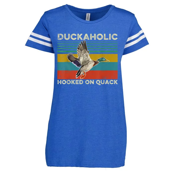 Duckaholic Hooked On Quack Funny Duck Hunting Hunter Gift Enza Ladies Jersey Football T-Shirt