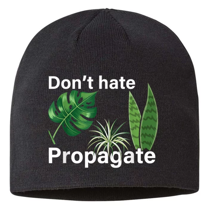 Dont Hate Propagate Monstera Sansevieria Dracaena Houseplant 8 1/2in Sustainable Knit Beanie