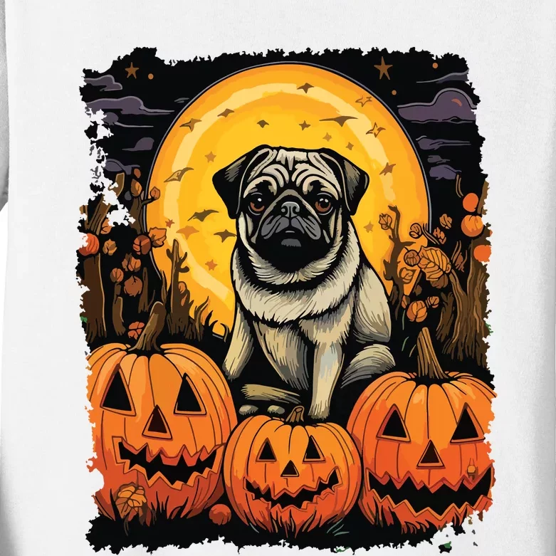 Dog Halloween Pug Kids Long Sleeve Shirt