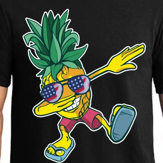 Dabbing Hawaiian Pineapple 4th Of July Sunglasses Gift Pajama Set