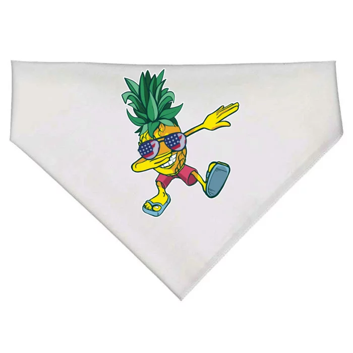 Dabbing Hawaiian Pineapple 4th Of July Sunglasses Gift USA-Made Doggie Bandana