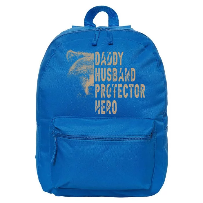 Daddy Husband Protector Hero Stay Cool Dad Papa Bear Dad Fun Gift 16 in Basic Backpack