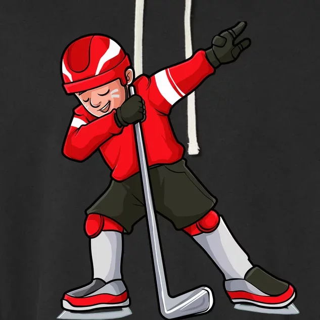 Dabbing Hockey Player Boy Girl Cool Ice Hockey Garment-Dyed Fleece Hoodie