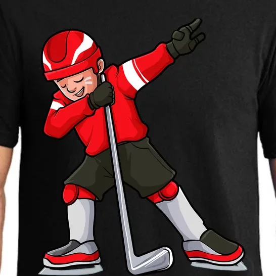 Dabbing Hockey Player Boy Girl Cool Ice Hockey Pajama Set