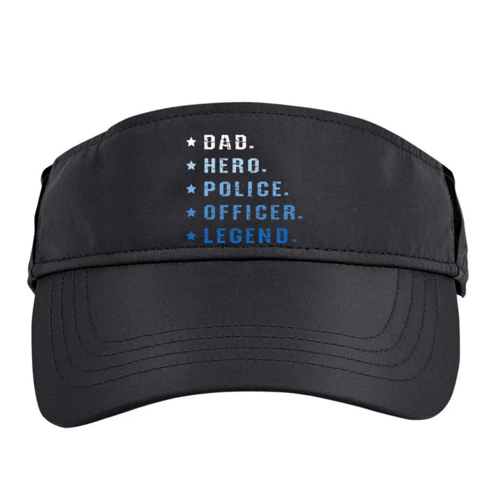 Dad Hero Police Officer Legend Retro Law Enforcement Adult Drive Performance Visor