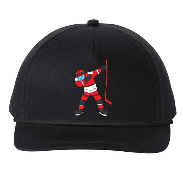 Dabbing Hockey Player Hockey Son Hockey Gift Ice Hockey Gift Snapback Five-Panel Rope Hat