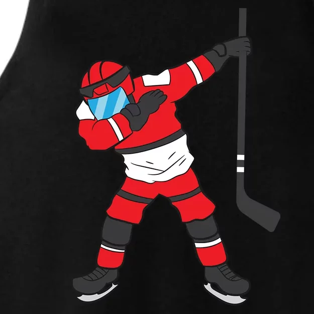 Dabbing Hockey Player Gift Christmas Ladies Tri-Blend Wicking Tank