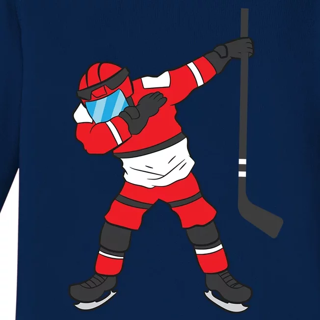 Dabbing Hockey Player Gift Christmas Baby Long Sleeve Bodysuit