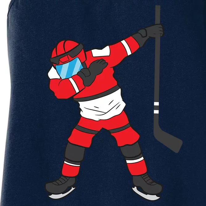 Dabbing Hockey Player Gift Christmas Women's Racerback Tank