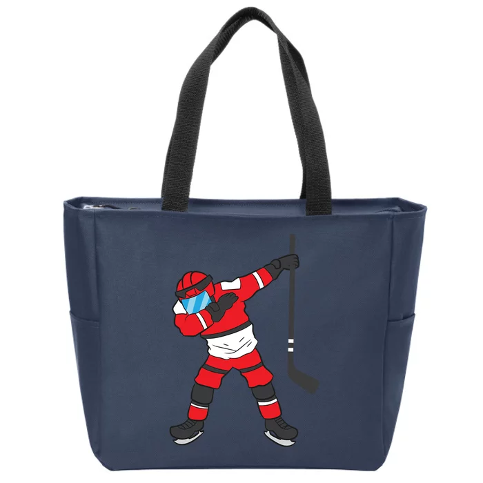 Dabbing Hockey Player Gift Christmas Zip Tote Bag