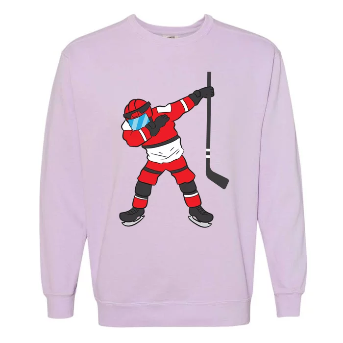 Dabbing Hockey Player Gift Christmas Garment-Dyed Sweatshirt