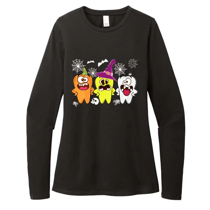 Dental Hygienist Pumpkin Tooth Halloween Spooky Season Witch Cute Gift Womens CVC Long Sleeve Shirt