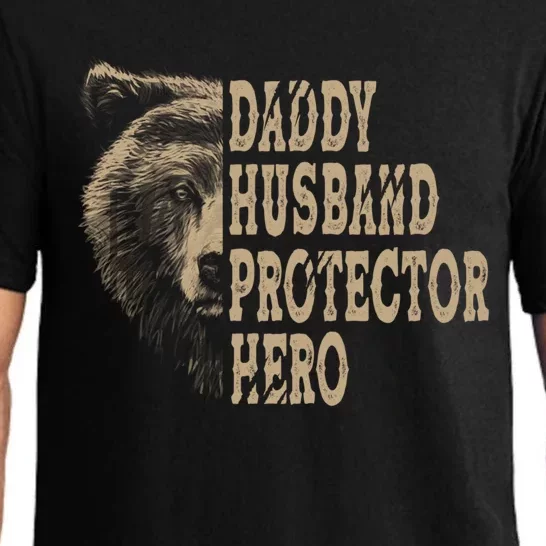 Daddy Husband Protector Hero Cool Father Dad Tee Gift Pajama Set