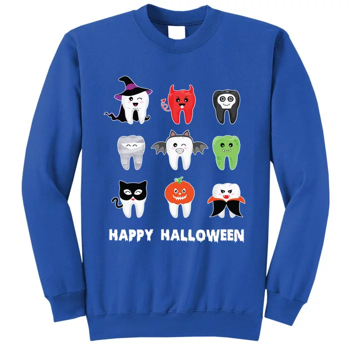 Dental Halloween Pumpkin Ghost Witch Tooth Doctor Cute Gift Tall Sweatshirt