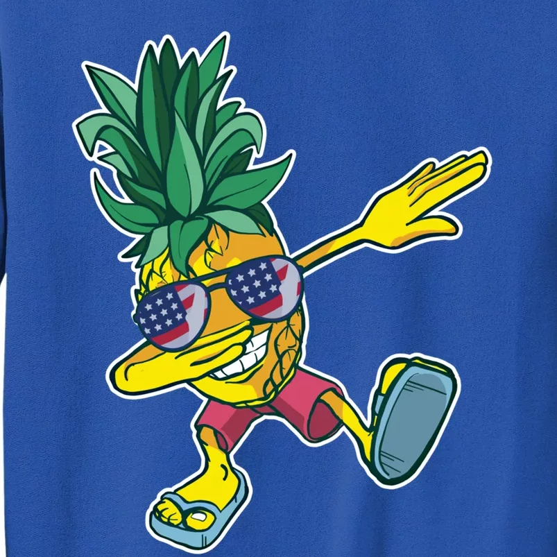 Dabbing Hawaiian Pineapple 4th Of July Sunglasses Gift Tall Sweatshirt