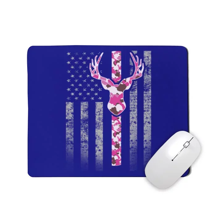 Deer Hunting Pink Camouflage Flag With Camo Deer Antlers Gift Mousepad