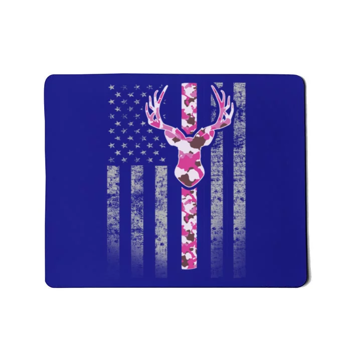 Deer Hunting Pink Camouflage Flag With Camo Deer Antlers Gift Mousepad