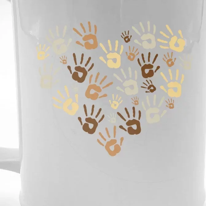 Diversity Hand Prints Gift Teacher Antigiftbully Gift Front & Back Beer Stein