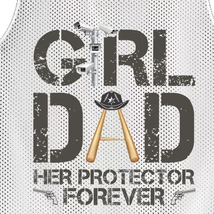 Dad Her Protector Forever Funny Father Mesh Reversible Basketball Jersey Tank