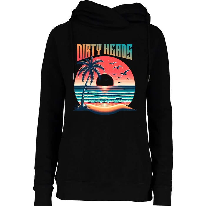 Dirty Heads Retro Beach Womens Funnel Neck Pullover Hood