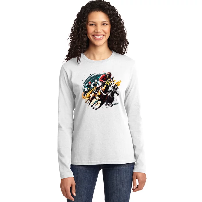 Derby Horse Racing Race Owner Horse Racing Gambling Ladies Long Sleeve Shirt