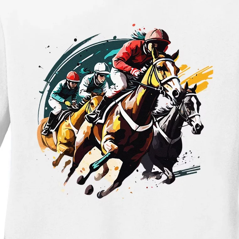 Derby Horse Racing Race Owner Horse Racing Gambling Ladies Long Sleeve Shirt