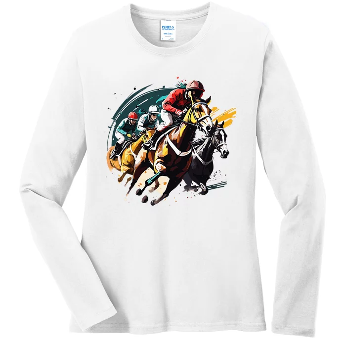 Derby Horse Racing Race Owner Horse Racing Gambling Ladies Long Sleeve Shirt