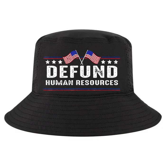 Defund Human Resources American Flag Cool Comfort Performance Bucket Hat