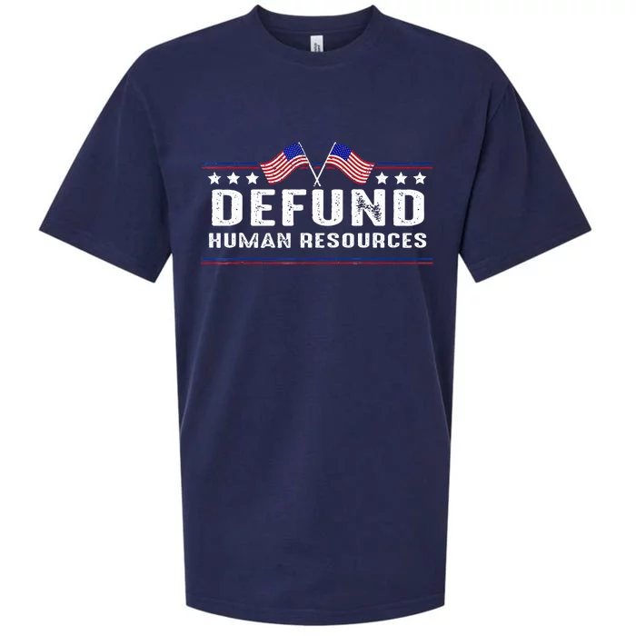 Defund Human Resources American Flag Sueded Cloud Jersey T-Shirt