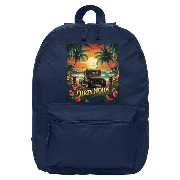 Dirty Heads Retro Beach Humor Palms Beach Car Summer Vibes 16 in Basic Backpack