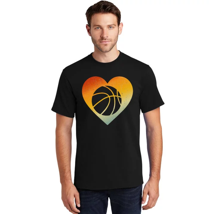 Distressed Heart Retro Style  Basketball Lover Tall T-Shirt