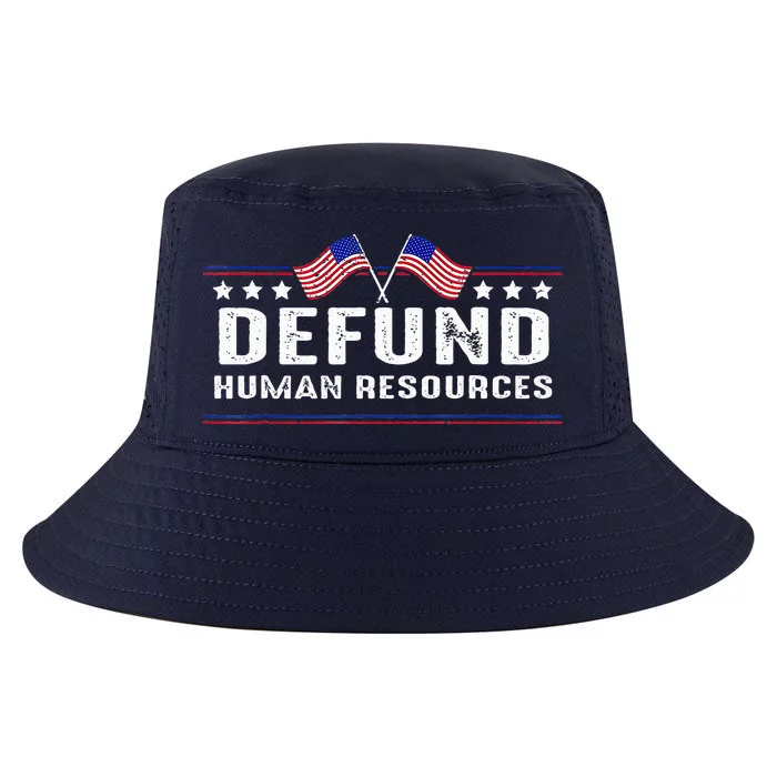 Defund Human Resources American Flag Cool Comfort Performance Bucket Hat