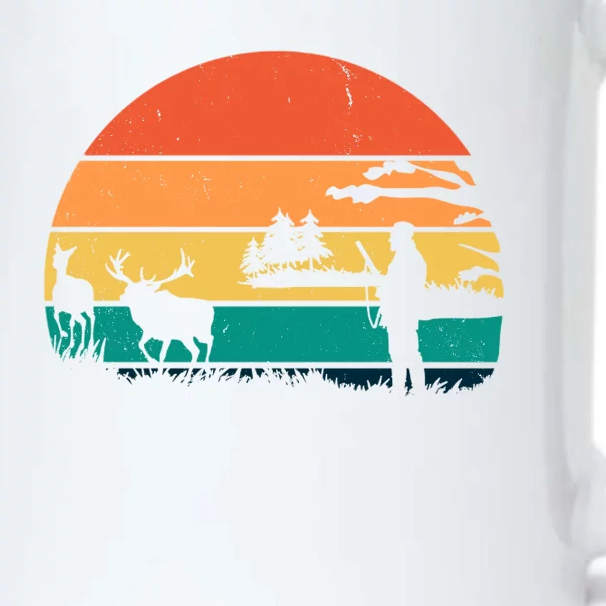 Deer Hunting Retro Sunset Nature Black Color Changing Mug