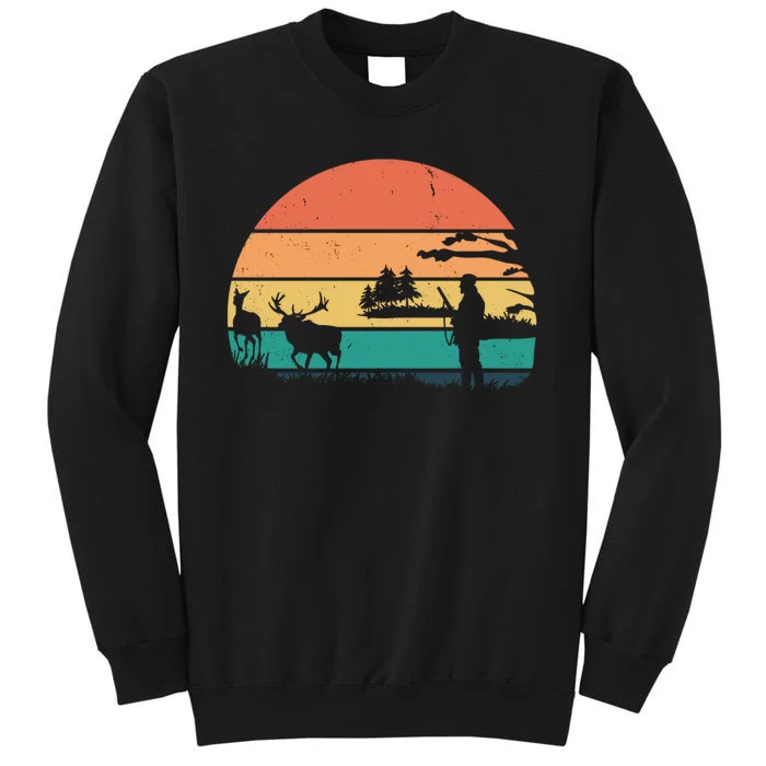 Deer Hunting Retro Sunset Nature Sweatshirt