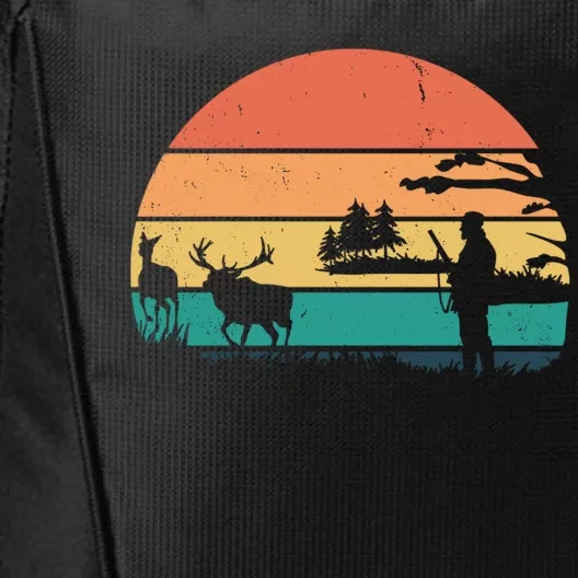 Deer Hunting Retro Sunset Nature City Backpack