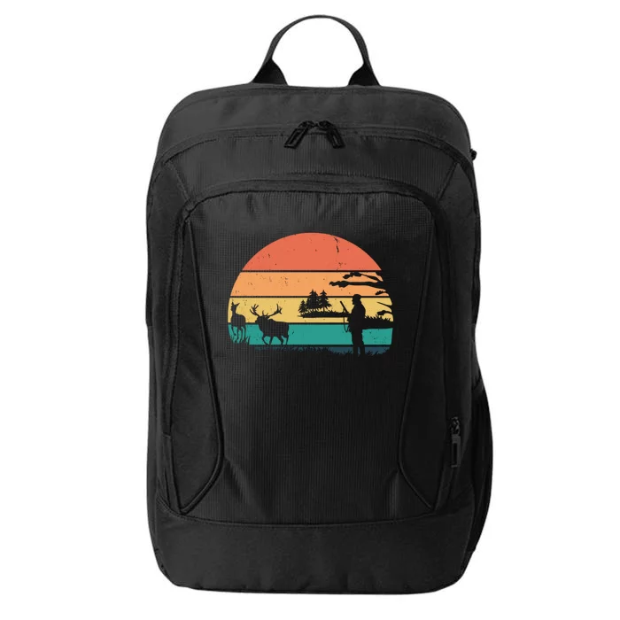 Deer Hunting Retro Sunset Nature City Backpack