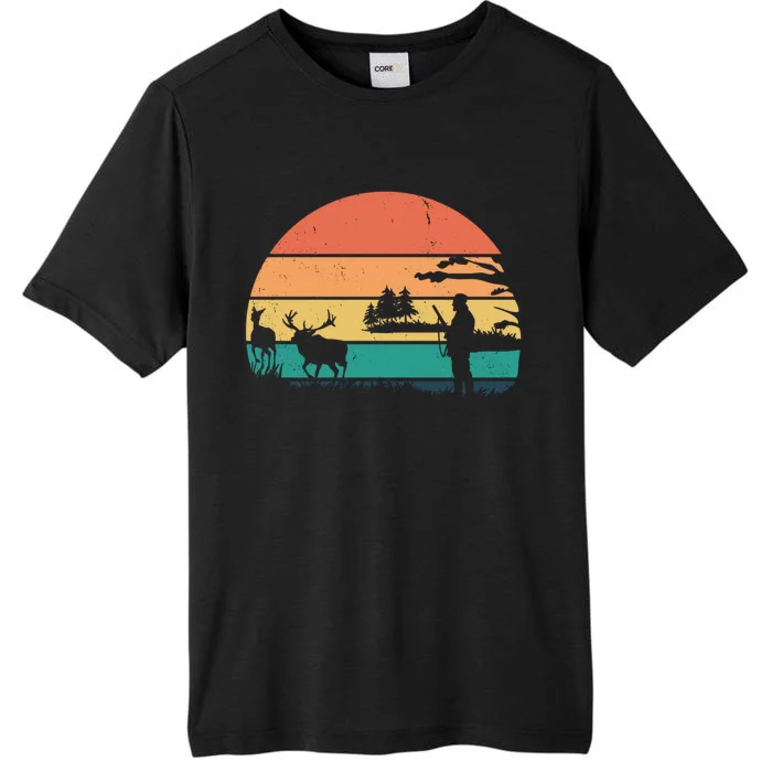 Deer Hunting Retro Sunset Nature ChromaSoft Performance T-Shirt