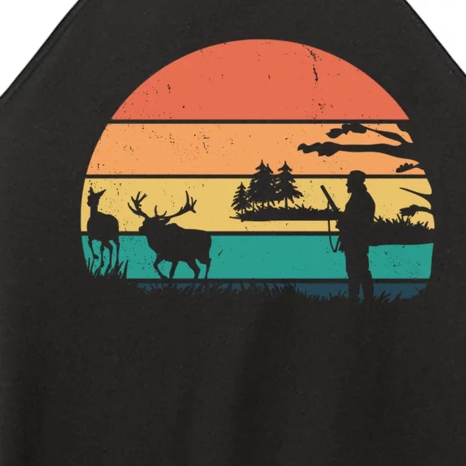 Deer Hunting Retro Sunset Nature Women’s Perfect Tri Rocker Tank