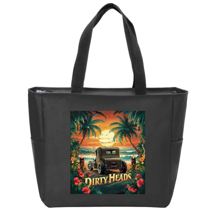 Dirty Heads Retro Beach Humor Palms Beach Car Summer Vibes Zip Tote Bag