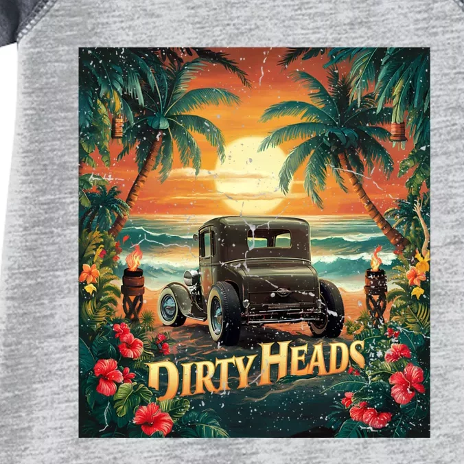 Dirty Heads Retro Beach Humor Palms Beach Car Summer Vibes Infant Baby Jersey Bodysuit