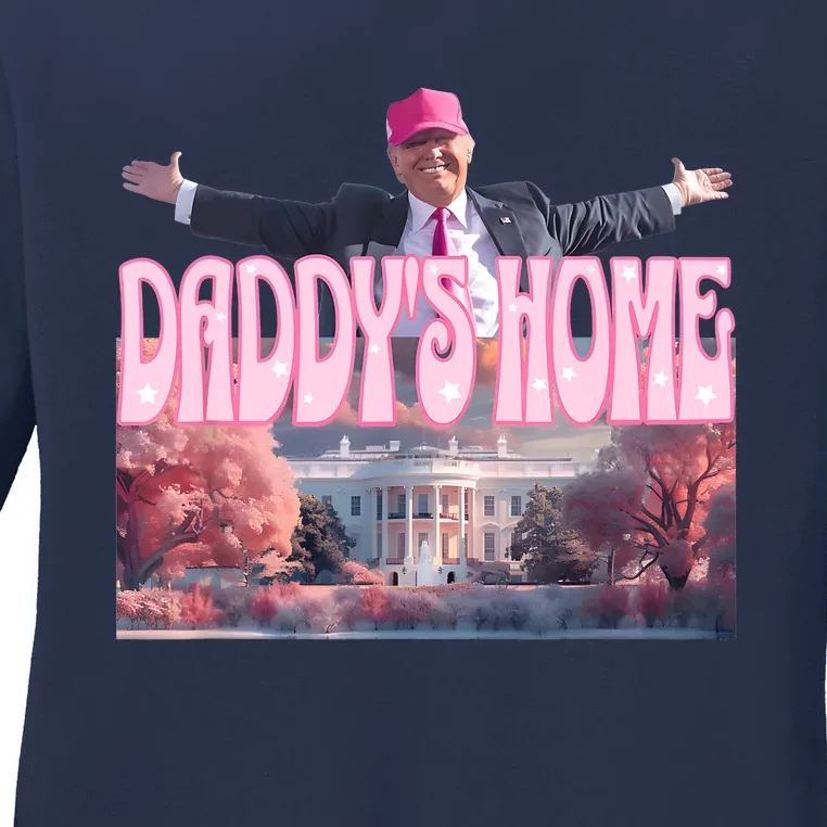 DaddyS Home Real Donald Pink Preppy Edgy Good Man Trump Ladies Long Sleeve Shirt